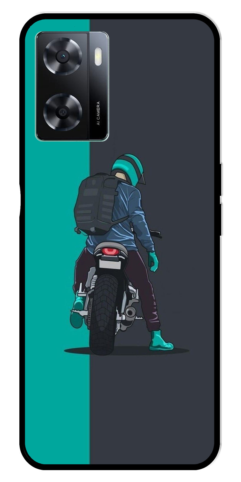 Bike Lover Metal Mobile Case for Oppo A57 4G   (Design No -05)