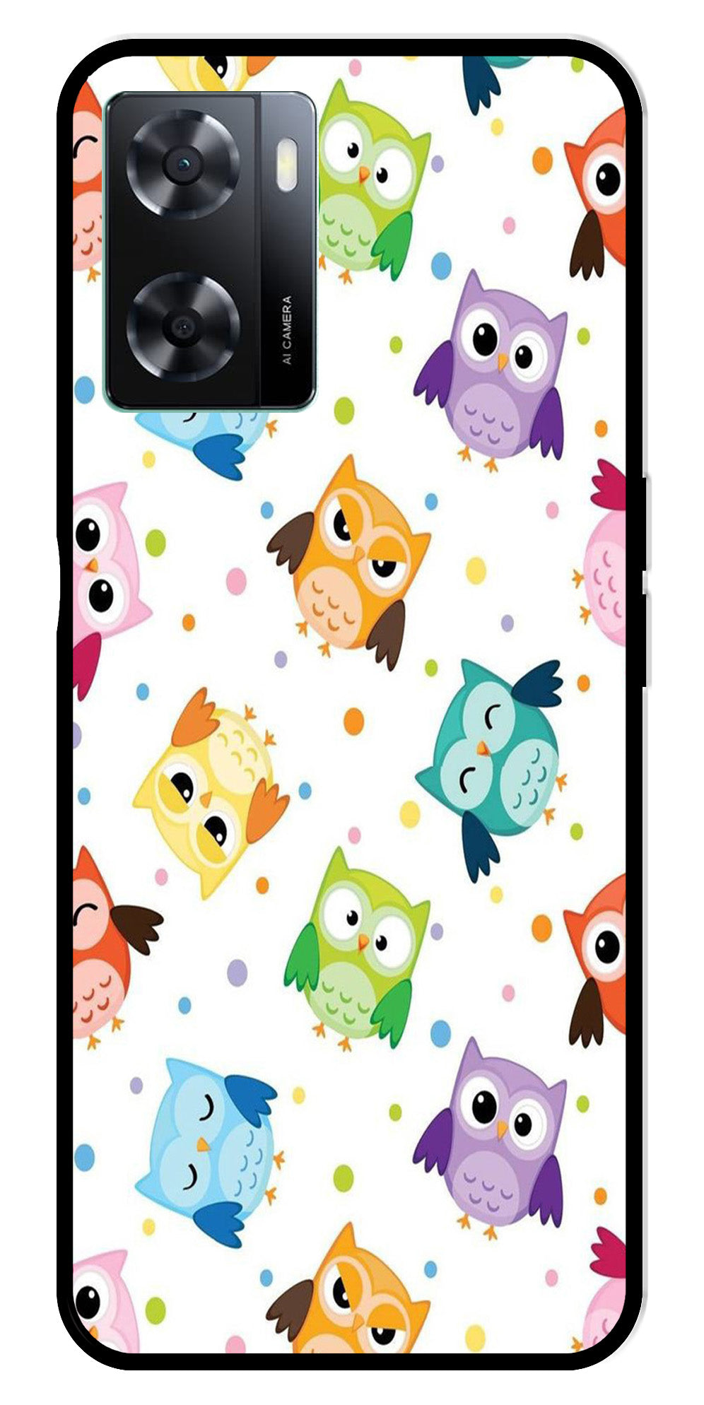 Owls Pattern Metal Mobile Case for Oppo A57 4G   (Design No -20)