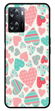 Hearts Pattern Metal Mobile Case for Oppo A57 4G