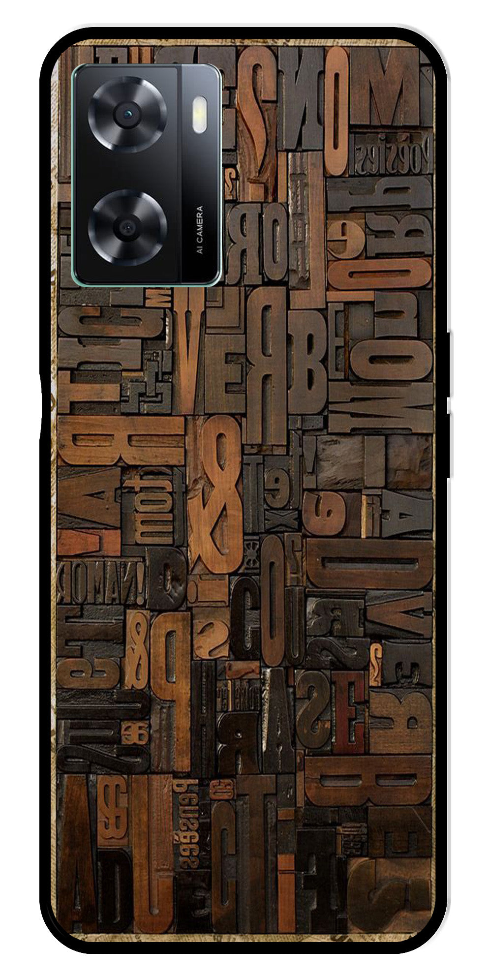 Alphabets Metal Mobile Case for Oppo A57 4G   (Design No -32)
