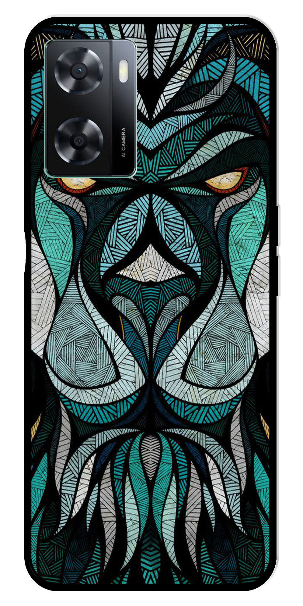 Lion Pattern Metal Mobile Case for Oppo A57 4G   (Design No -40)