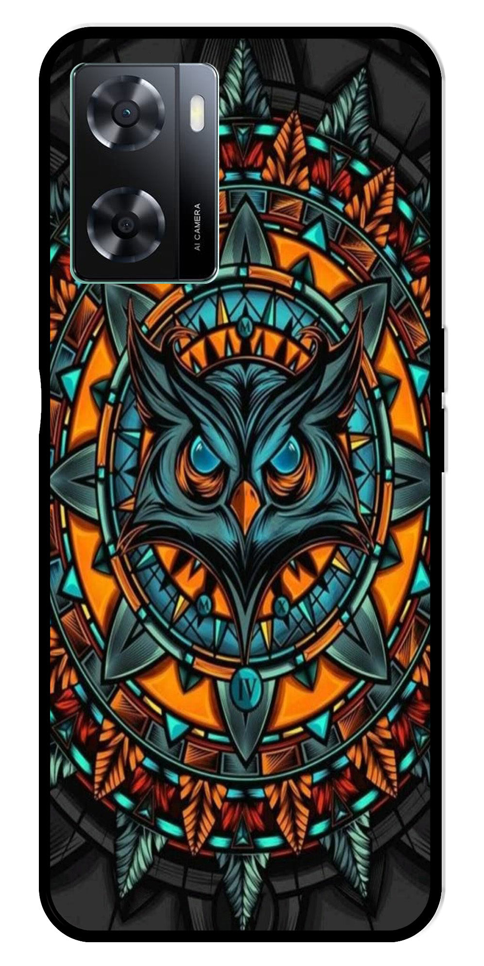 Owl Pattern Metal Mobile Case for Oppo A57 4G   (Design No -42)