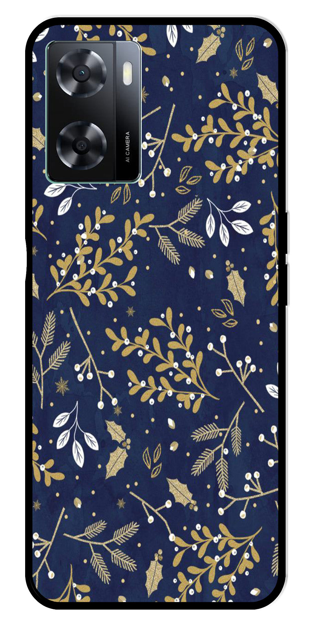 Floral Pattern  Metal Mobile Case for Oppo A57 4G   (Design No -52)