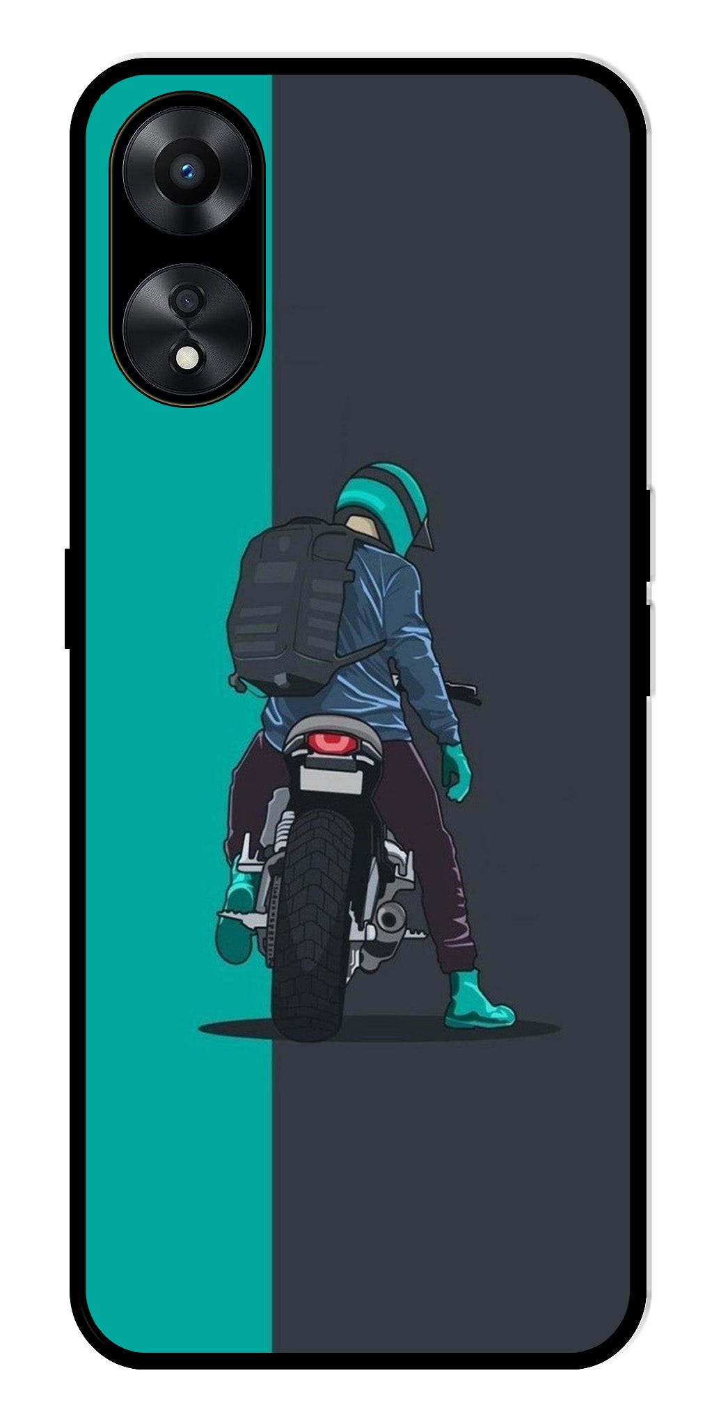 Bike Lover Metal Mobile Case for Oppo A78   (Design No -05)