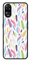 Colorful Feathers Metal Mobile Case for Oppo A78   (Design No -06)