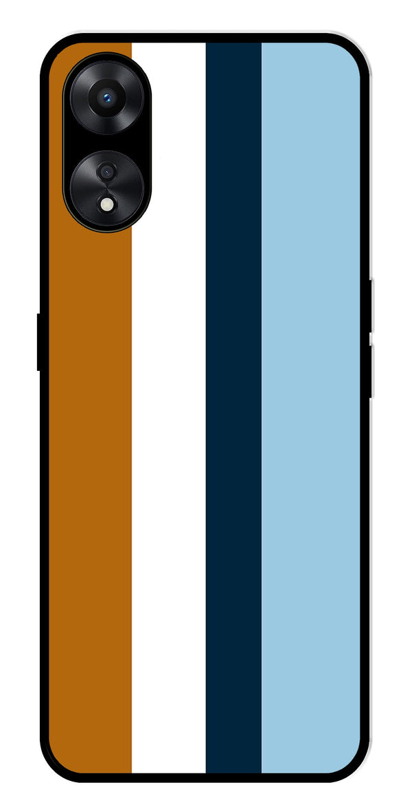 MultiColor Pattern Metal Mobile Case for Oppo A78 5G   (Design No -17)