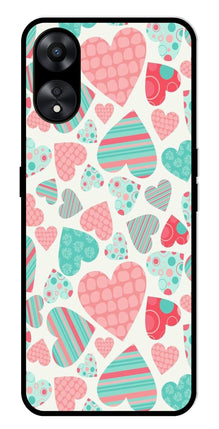 Hearts Pattern Metal Mobile Case for Oppo A78