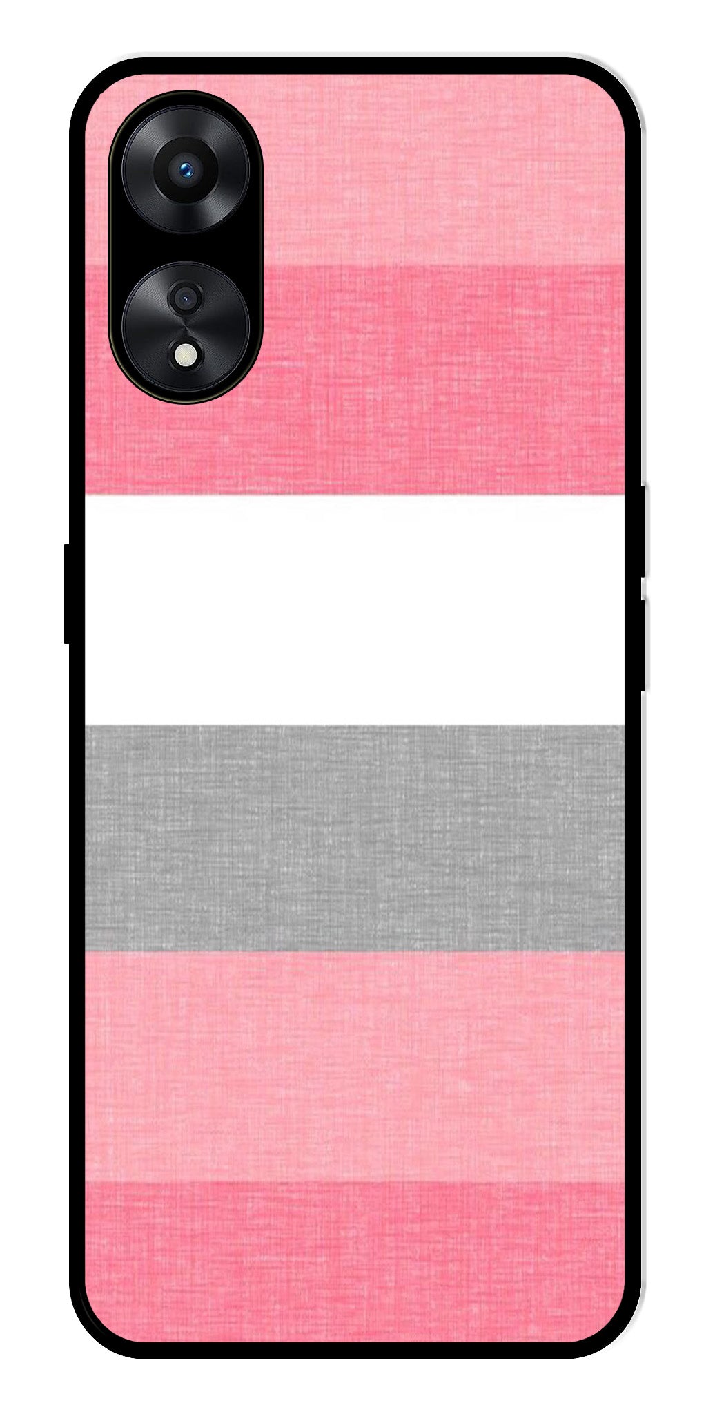 Pink Pattern Metal Mobile Case for Oppo A78   (Design No -23)