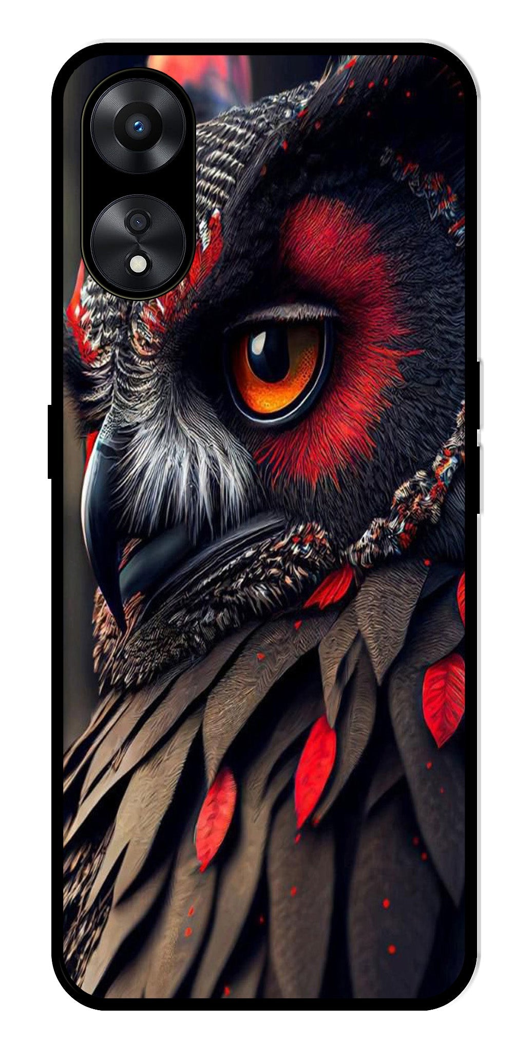 Owl Design Metal Mobile Case for Oppo A78   (Design No -26)
