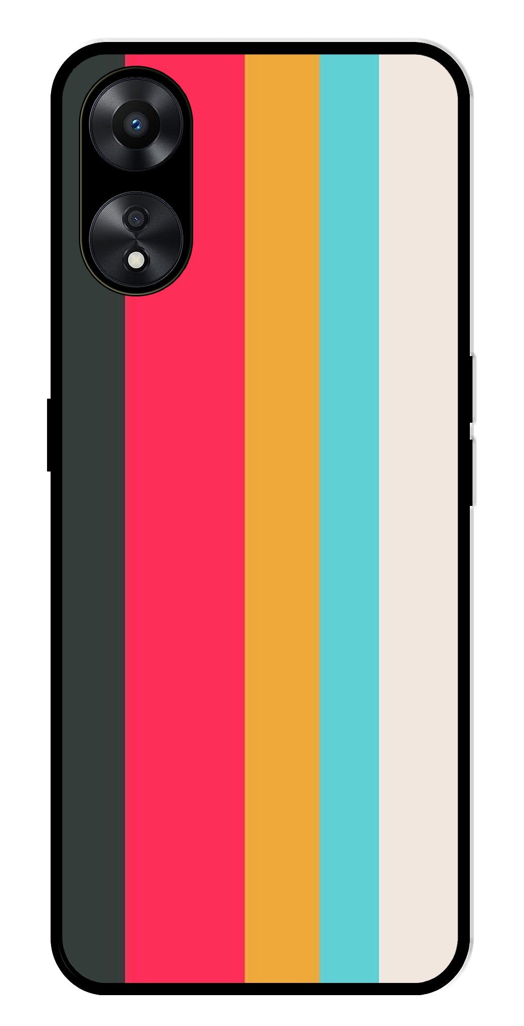 Muted Rainbow Metal Mobile Case for Oppo A78   (Design No -31)