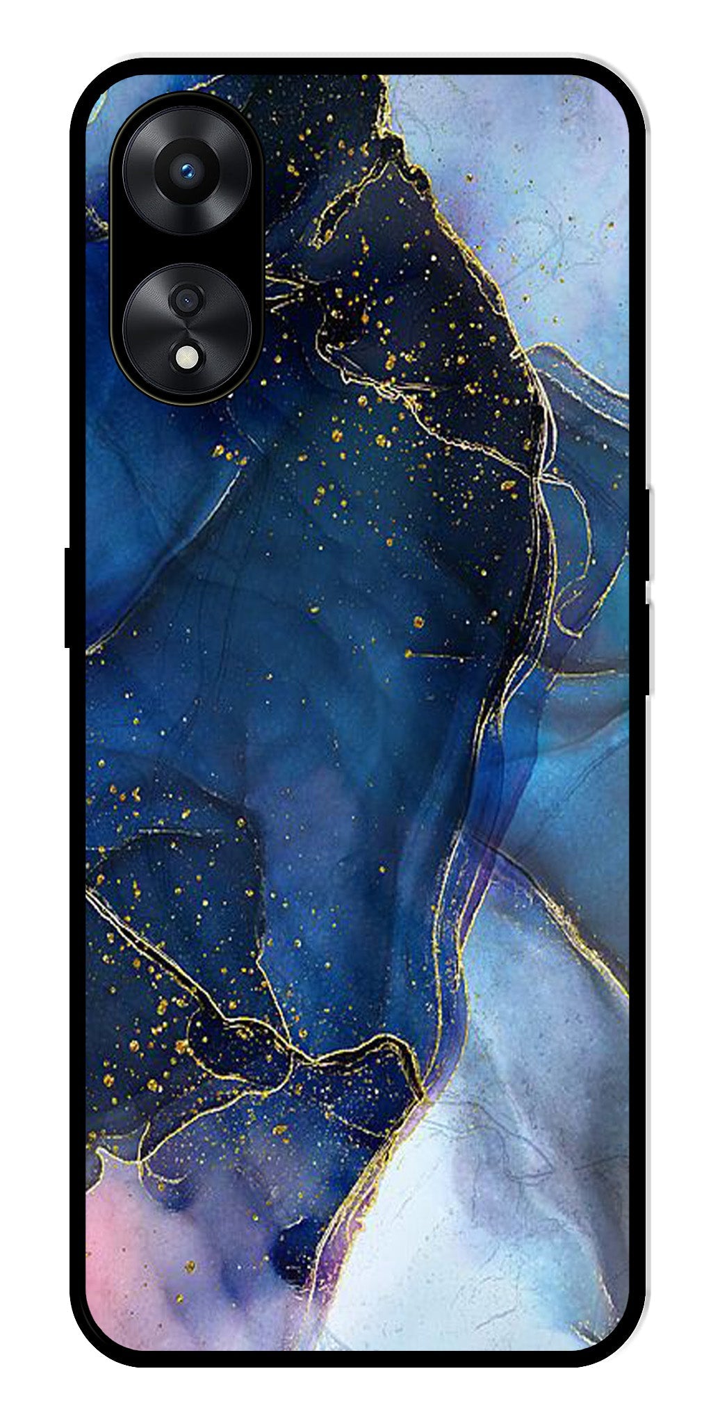 Blue Marble Metal Mobile Case for Oppo A78   (Design No -34)