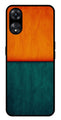 Orange Green Pattern Metal Mobile Case for Oppo A78   (Design No -45)