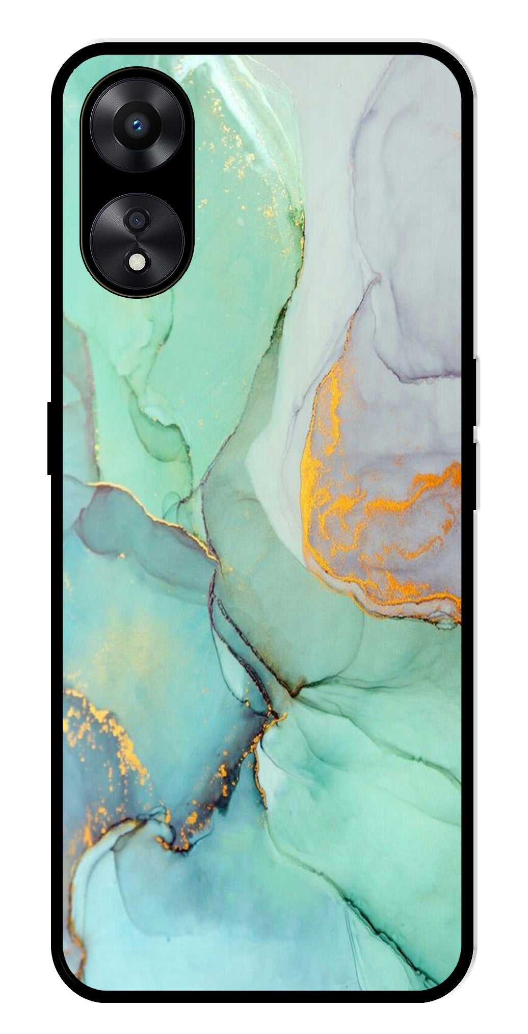 Marble Design Metal Mobile Case for Oppo A78   (Design No -46)