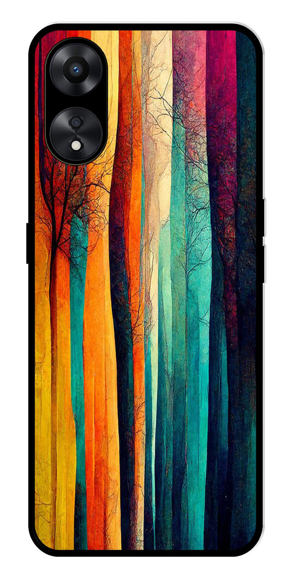 Modern Art Colorful Metal Mobile Case for Oppo A78 5G   (Design No -47)