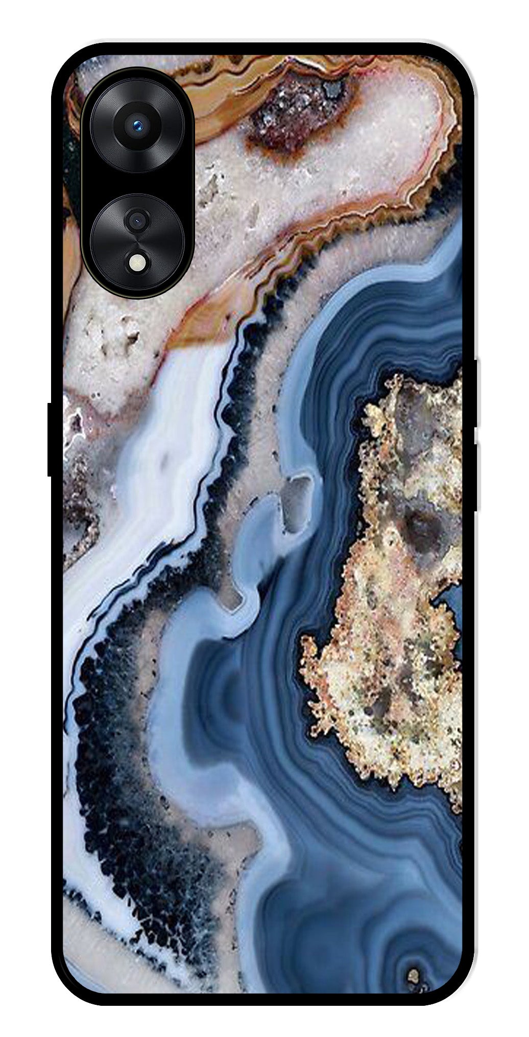 Marble Design Metal Mobile Case for Oppo A78   (Design No -53)