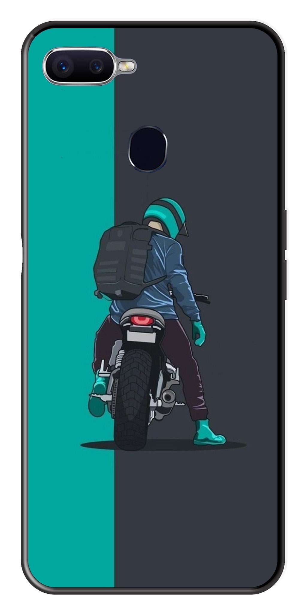 Bike Lover Metal Mobile Case for Oppo A7   (Design No -05)