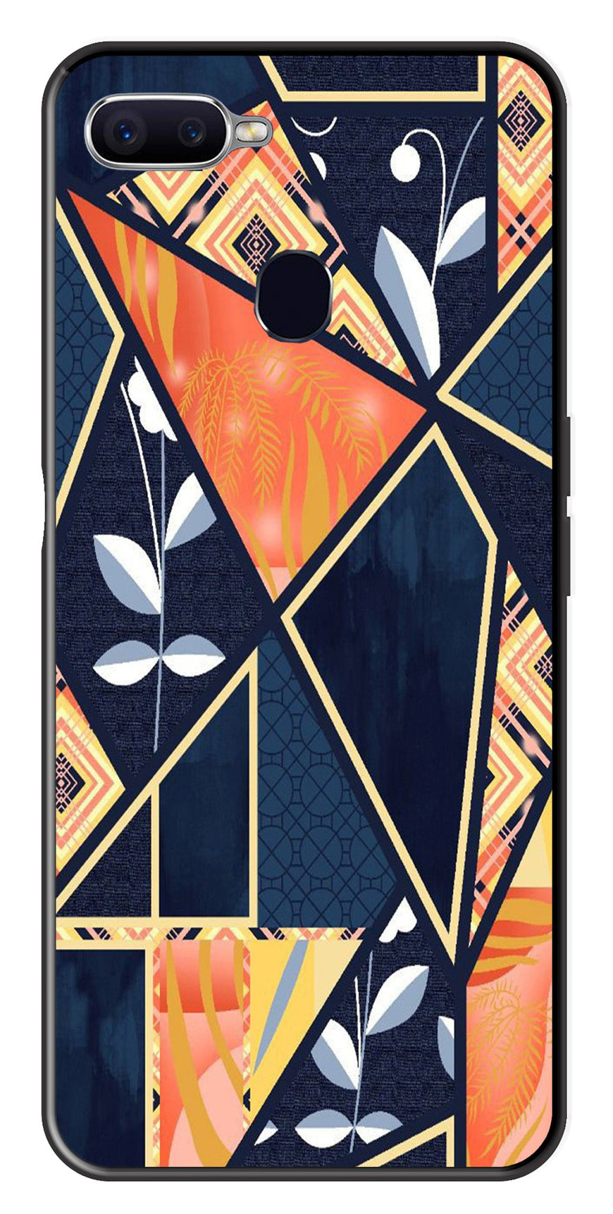 Marble Design Metal Mobile Case for Oppo A7   (Design No -07)