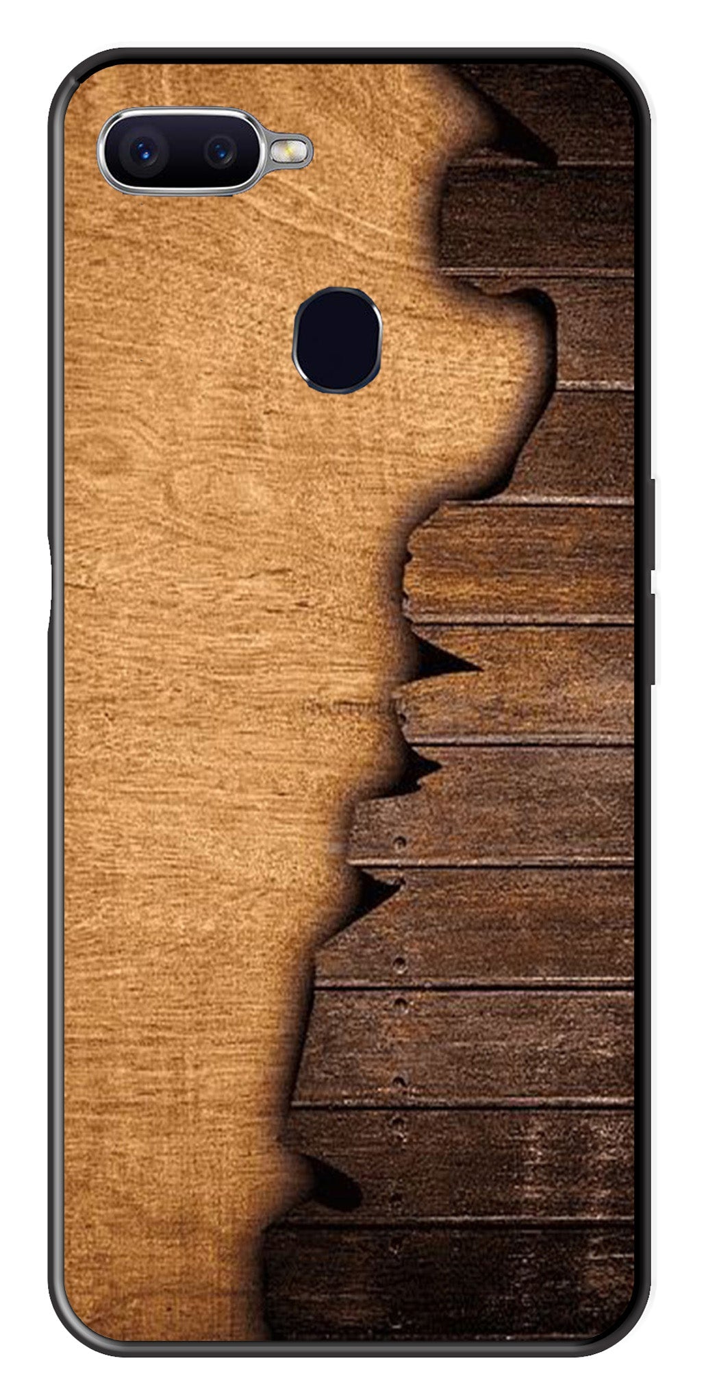 Wooden Design Metal Mobile Case for Oppo A7   (Design No -13)