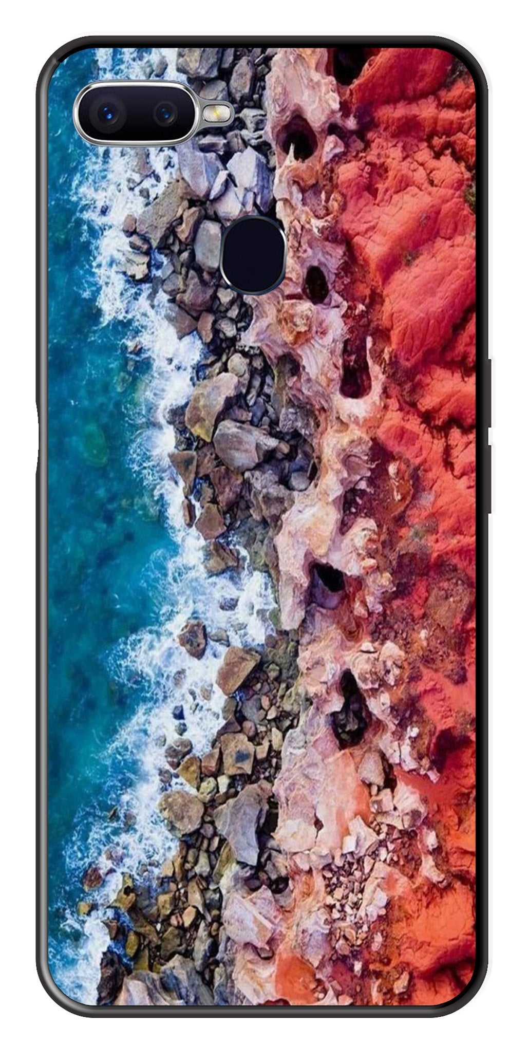 Sea Shore Metal Mobile Case for Oppo A7   (Design No -18)