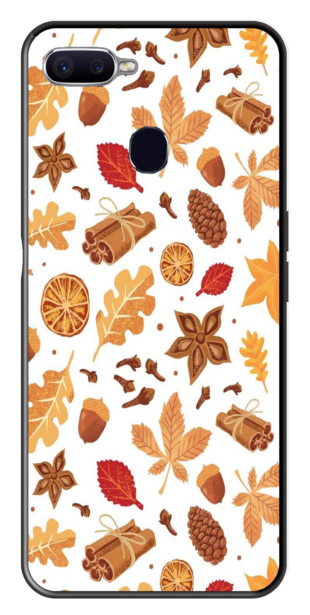 Autumn Leaf Metal Mobile Case for Oppo A7   (Design No -19)