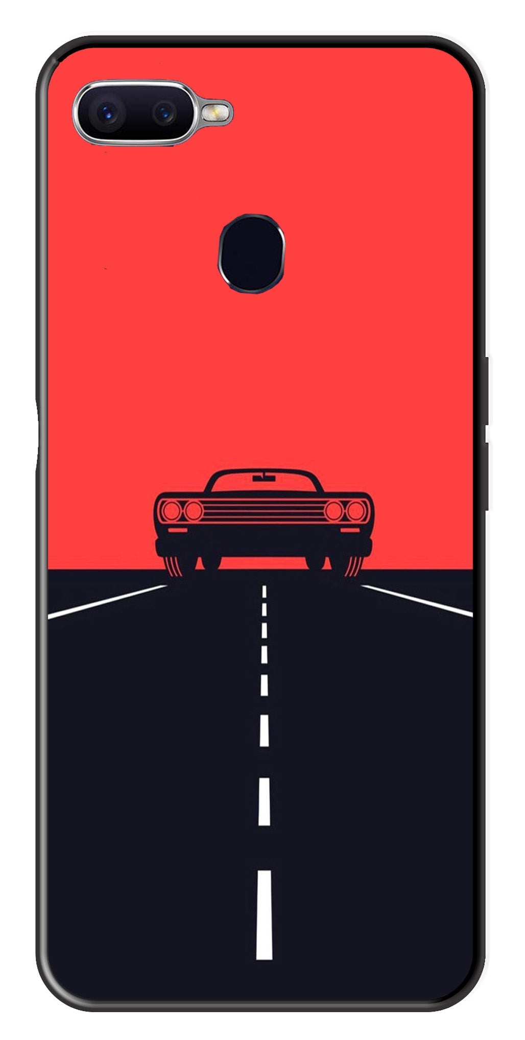 Car Lover Metal Mobile Case for Oppo A7   (Design No -21)