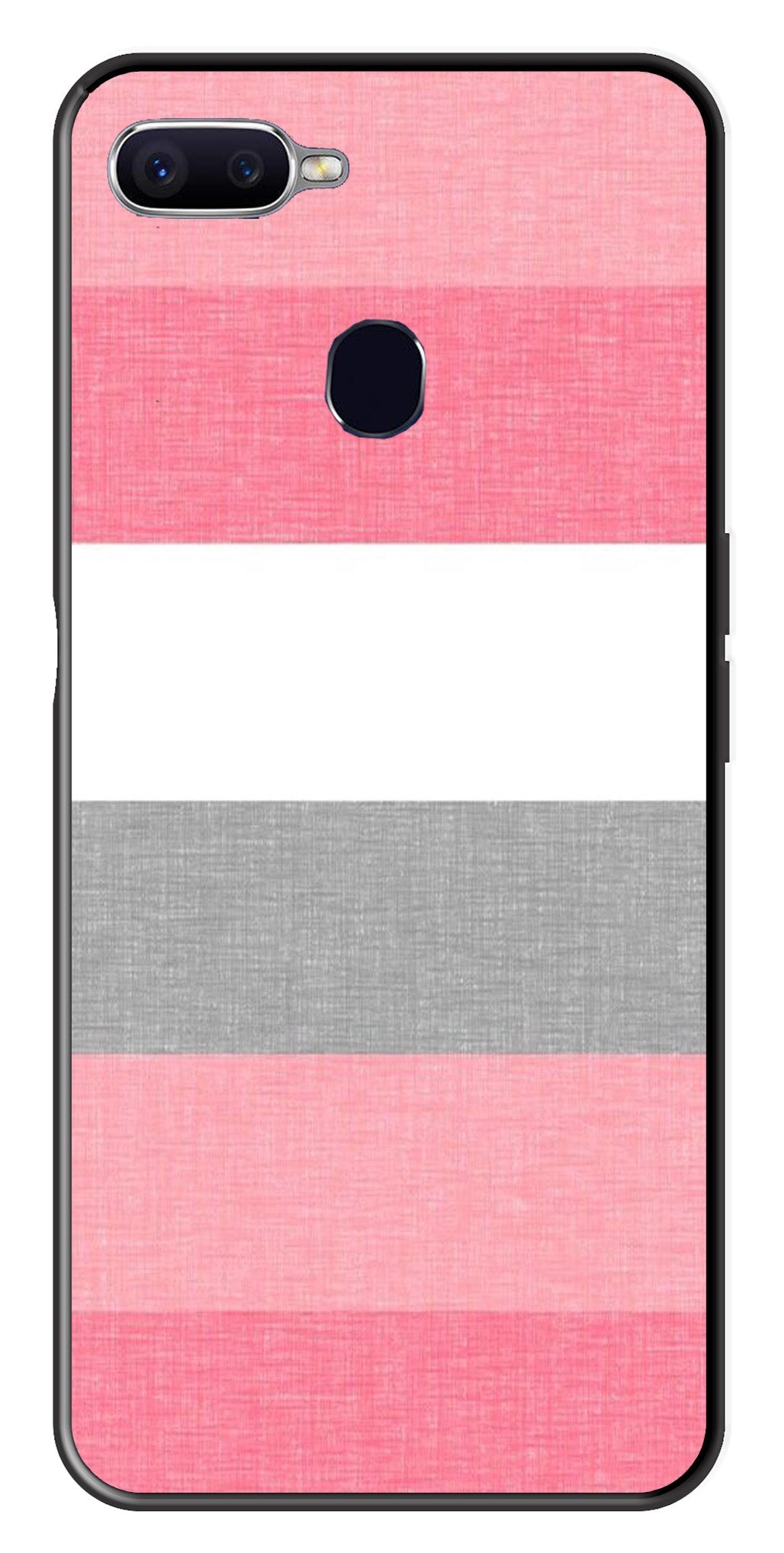 Pink Pattern Metal Mobile Case for Oppo A7   (Design No -23)