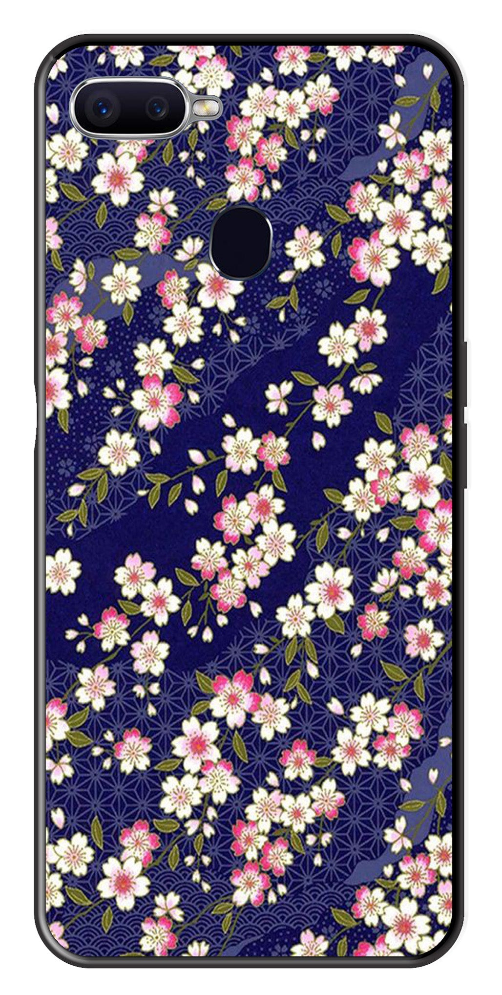 Flower Design Metal Mobile Case for Oppo A7   (Design No -25)