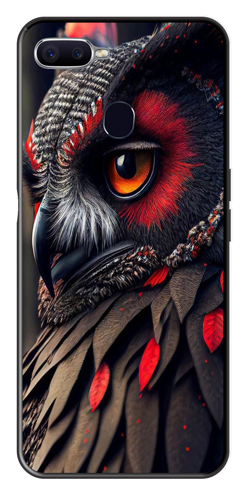 Owl Design Metal Mobile Case for Oppo A7   (Design No -26)