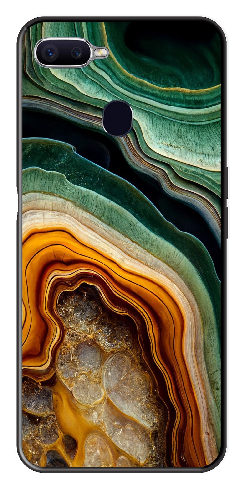 Marble Design Metal Mobile Case for Oppo A7   (Design No -28)