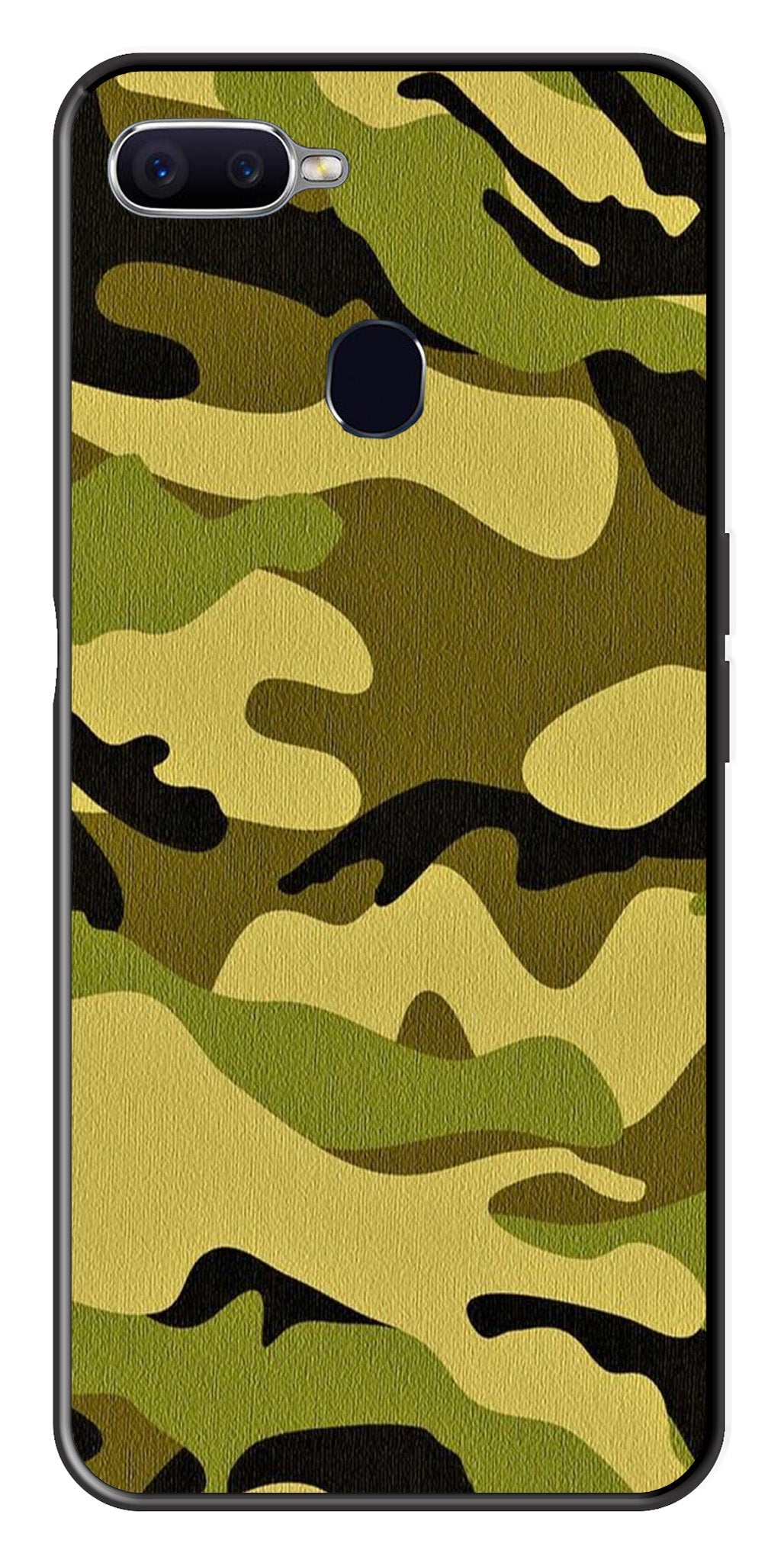 Army Pattern Metal Mobile Case for Oppo A7   (Design No -35)