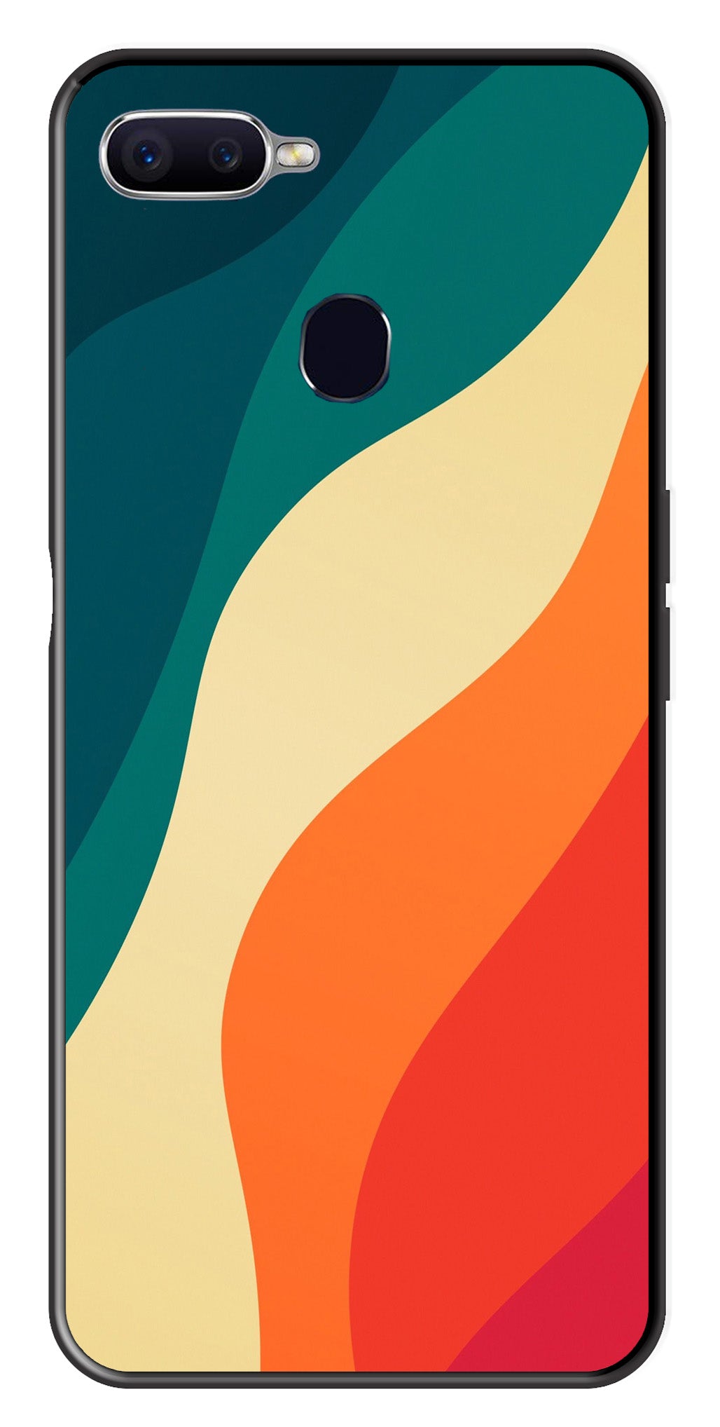 Muted Rainbow Metal Mobile Case for Oppo A7   (Design No -39)