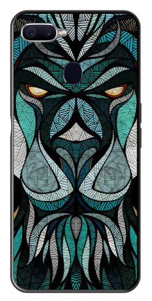 Lion Pattern Metal Mobile Case for Oppo A7