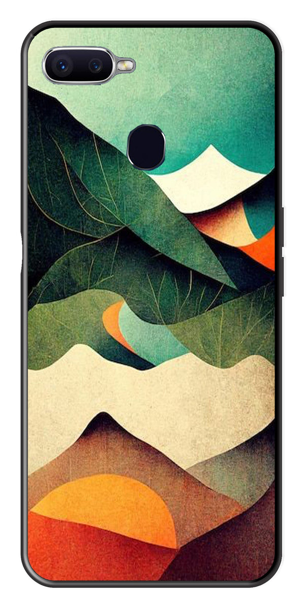 MultiColor Pattern Metal Mobile Case for Oppo A7   (Design No -43)