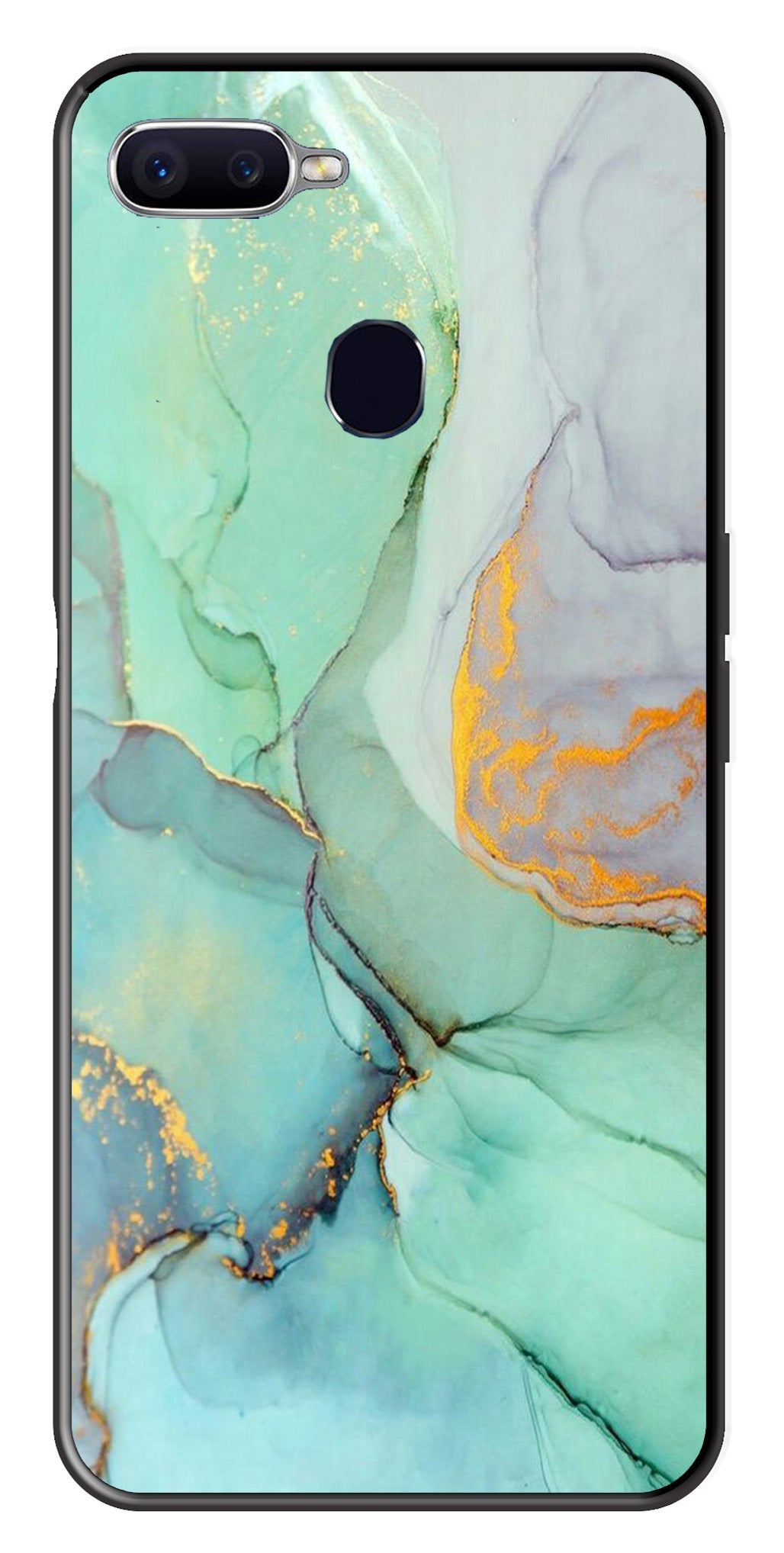Marble Design Metal Mobile Case for Oppo A7   (Design No -46)