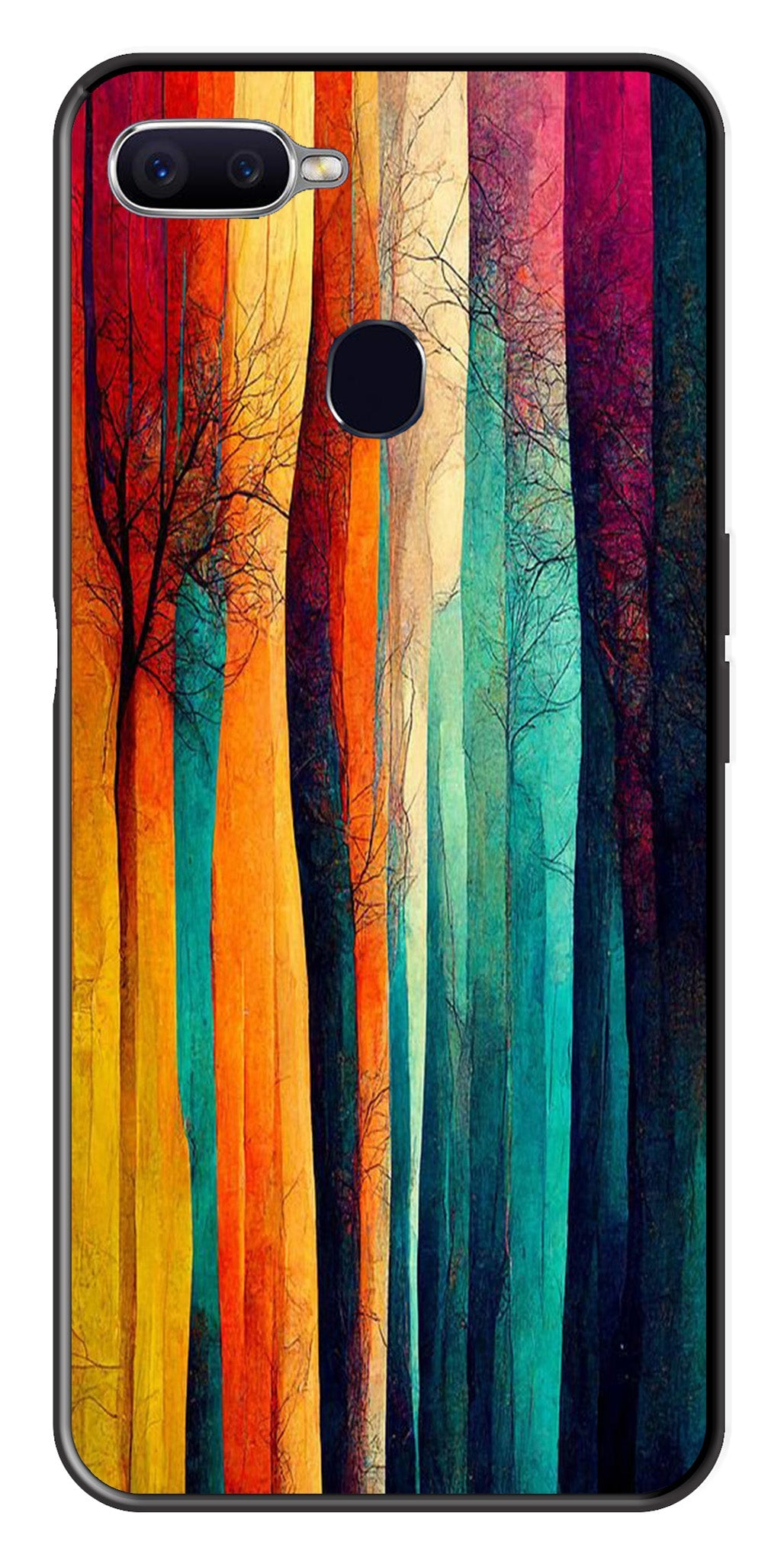 Modern Art Colorful Metal Mobile Case for Oppo A7   (Design No -47)