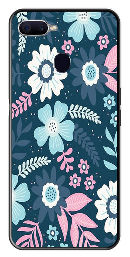 Flower Leaves Design Metal Mobile Case for Oppo A7   (Design No -50)