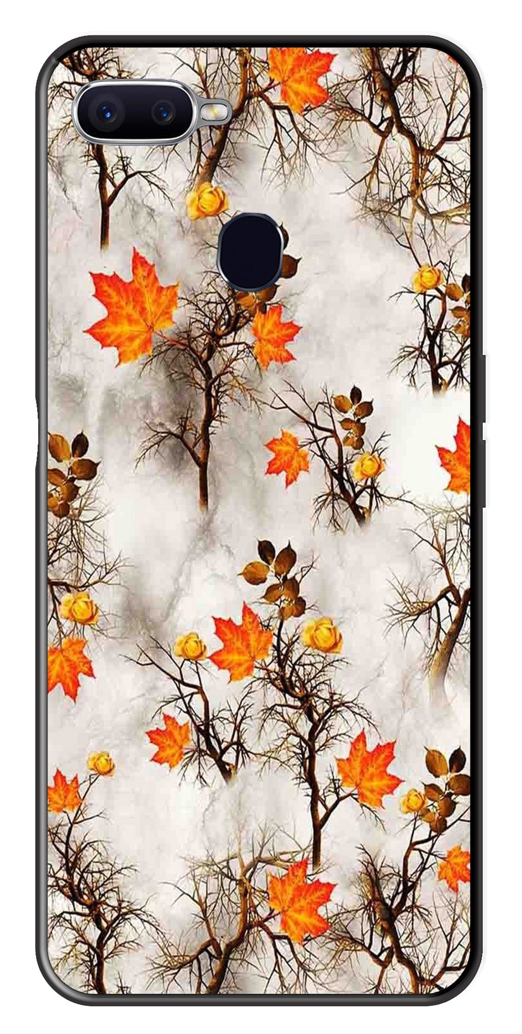 Autumn leaves Metal Mobile Case for Oppo A7   (Design No -55)