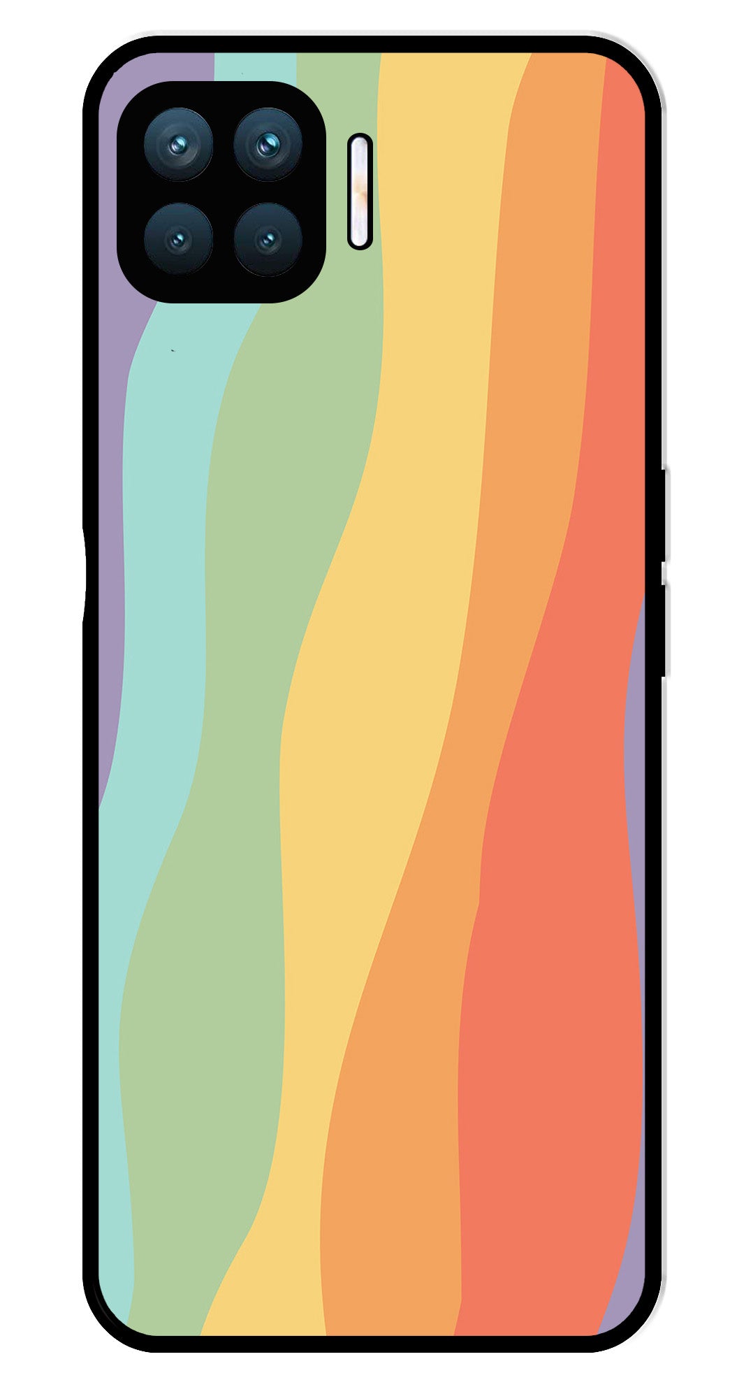 Muted Rainbow Metal Mobile Case for Oppo A93   (Design No -02)