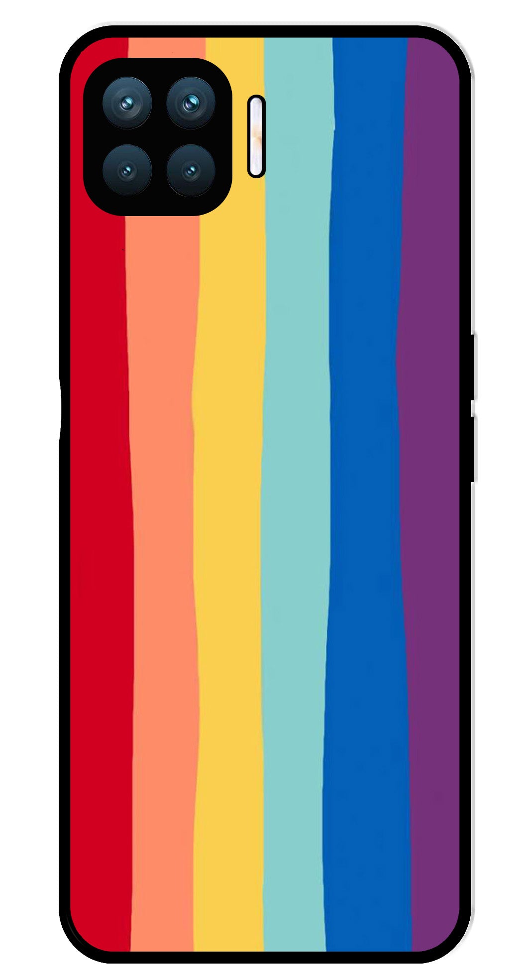 Rainbow MultiColor Metal Mobile Case for Oppo A93   (Design No -03)