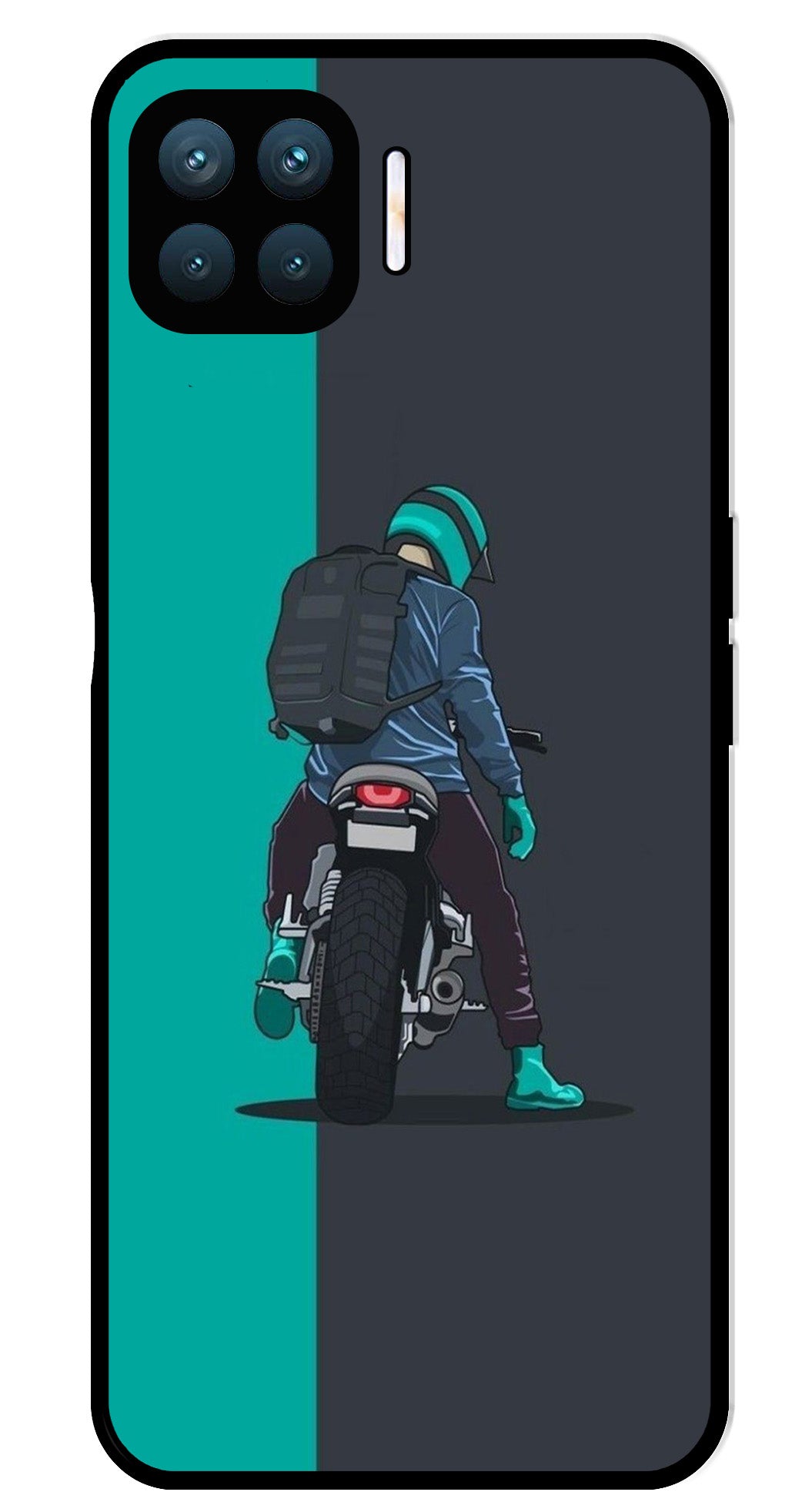 Bike Lover Metal Mobile Case for Oppo A93   (Design No -05)