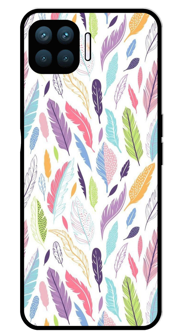 Colorful Feathers Metal Mobile Case for Oppo A93   (Design No -06)