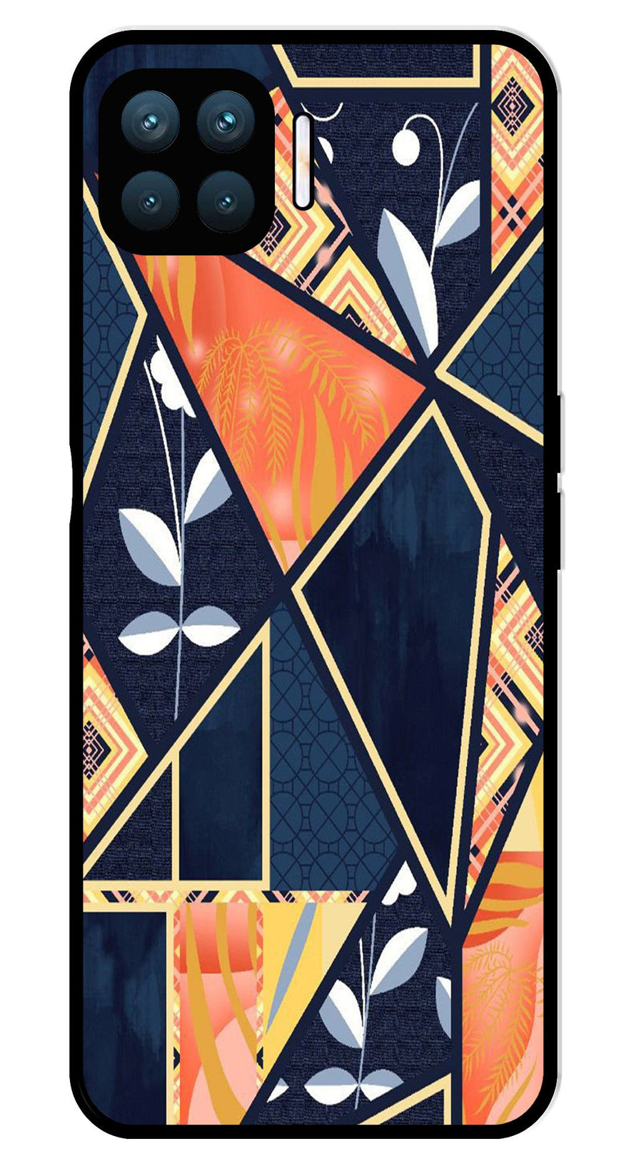 Marble Design Metal Mobile Case for Oppo A93   (Design No -07)