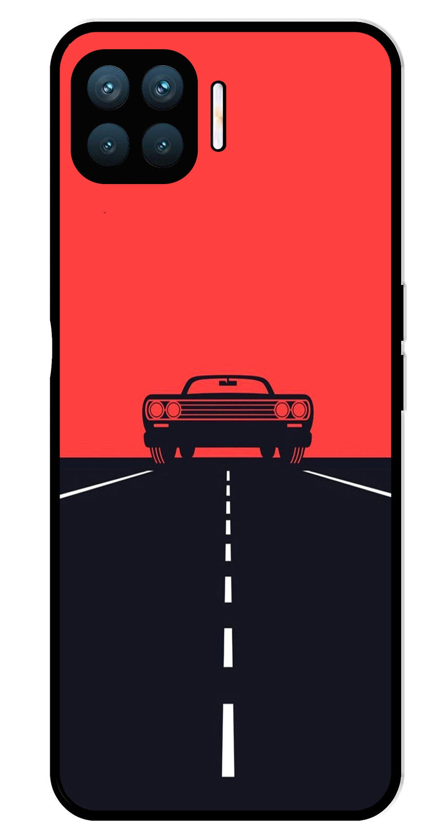 Car Lover Metal Mobile Case for Oppo A93   (Design No -21)