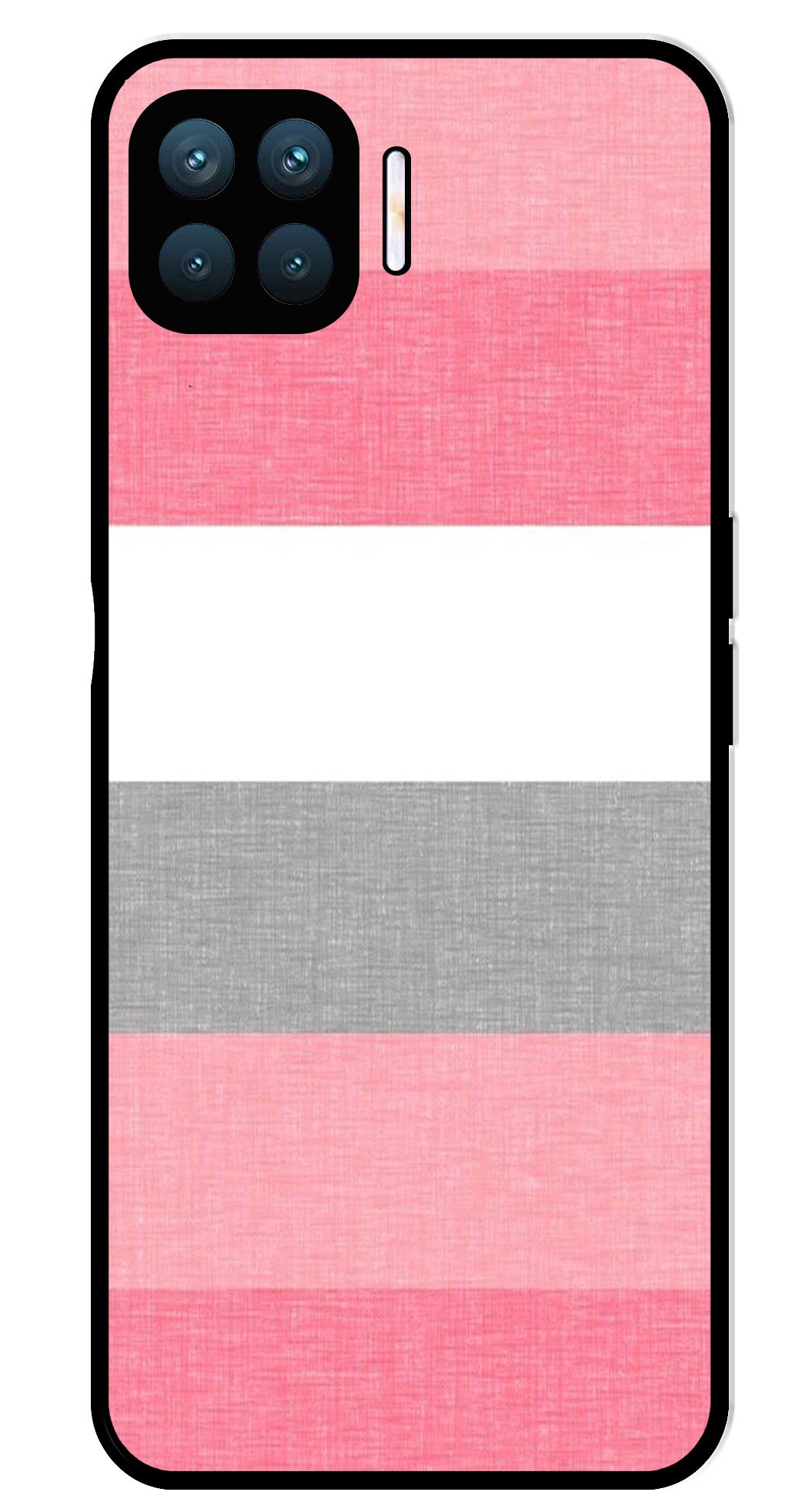 Pink Pattern Metal Mobile Case for Oppo A93   (Design No -23)