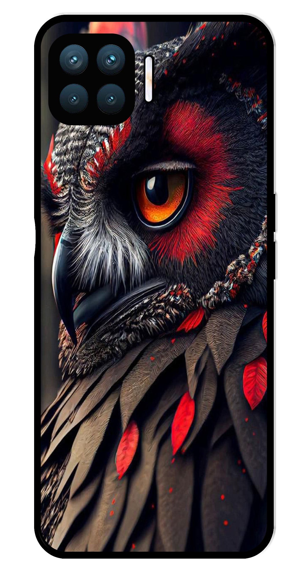 Owl Design Metal Mobile Case for Oppo A93   (Design No -26)