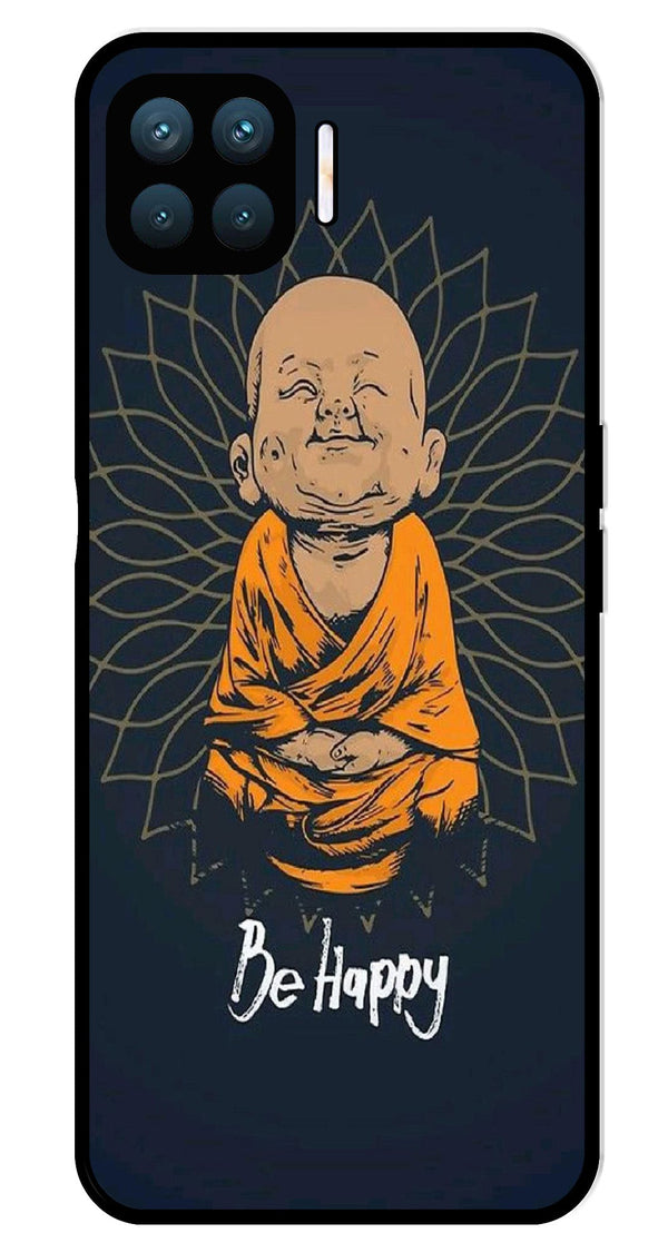 Be Happy Metal Mobile Case for Oppo A93   (Design No -27)