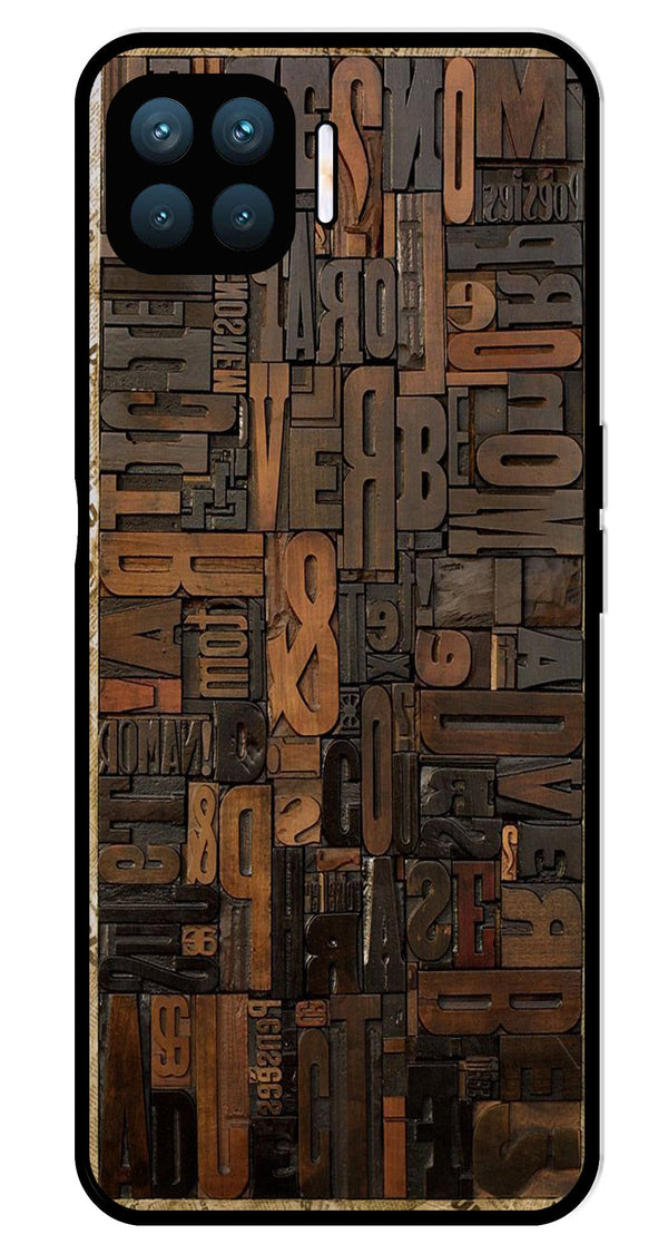 Alphabets Metal Mobile Case for Oppo A93   (Design No -32)