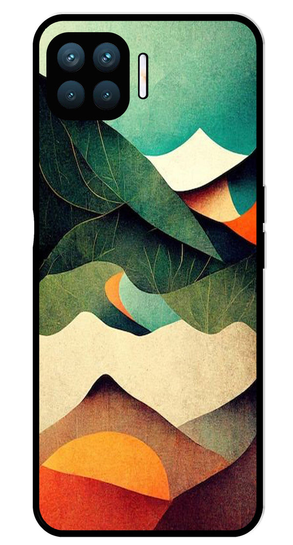 MultiColor Pattern Metal Mobile Case for Oppo A93   (Design No -43)