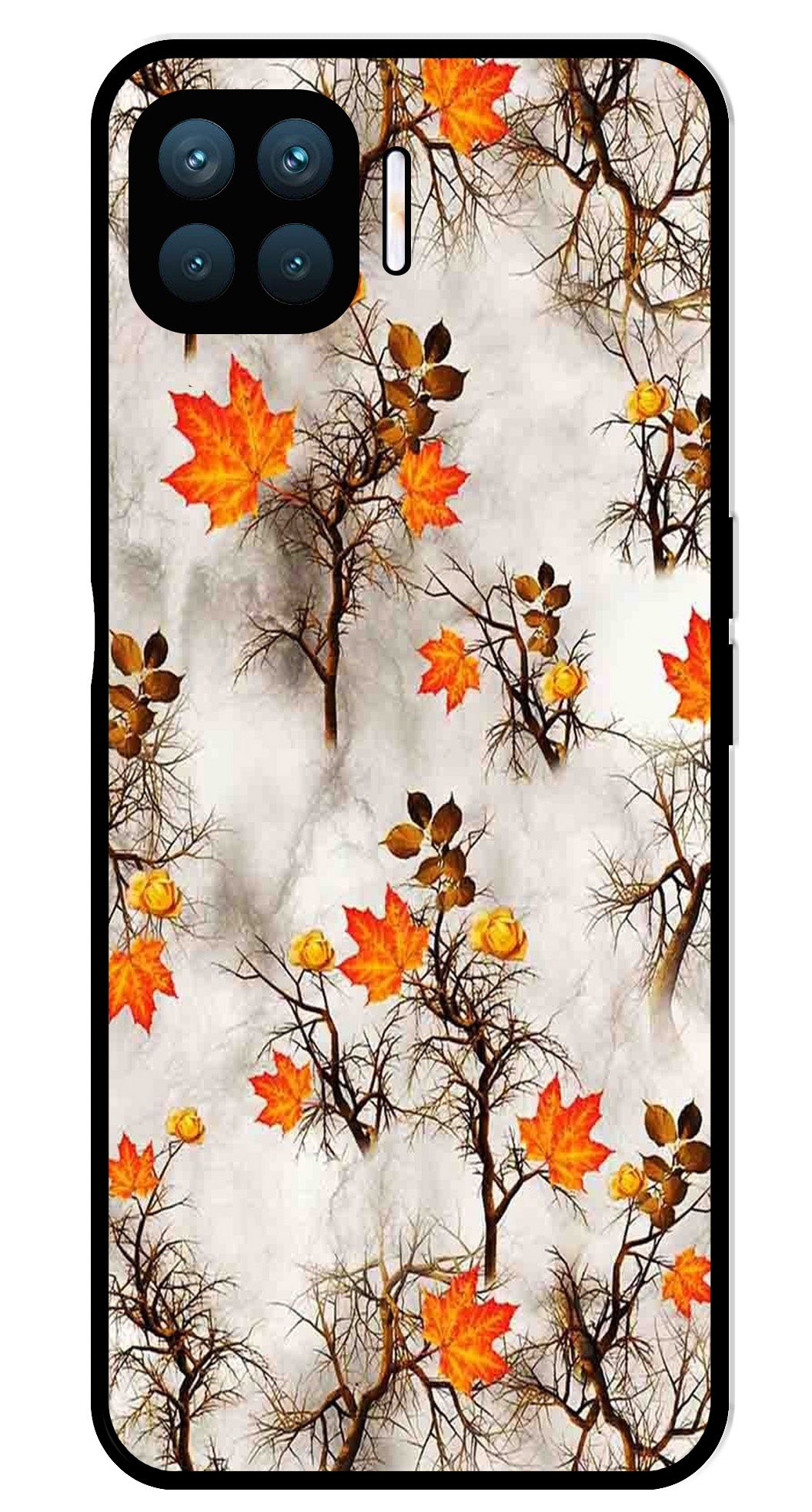 Autumn leaves Metal Mobile Case for Oppo A93   (Design No -55)