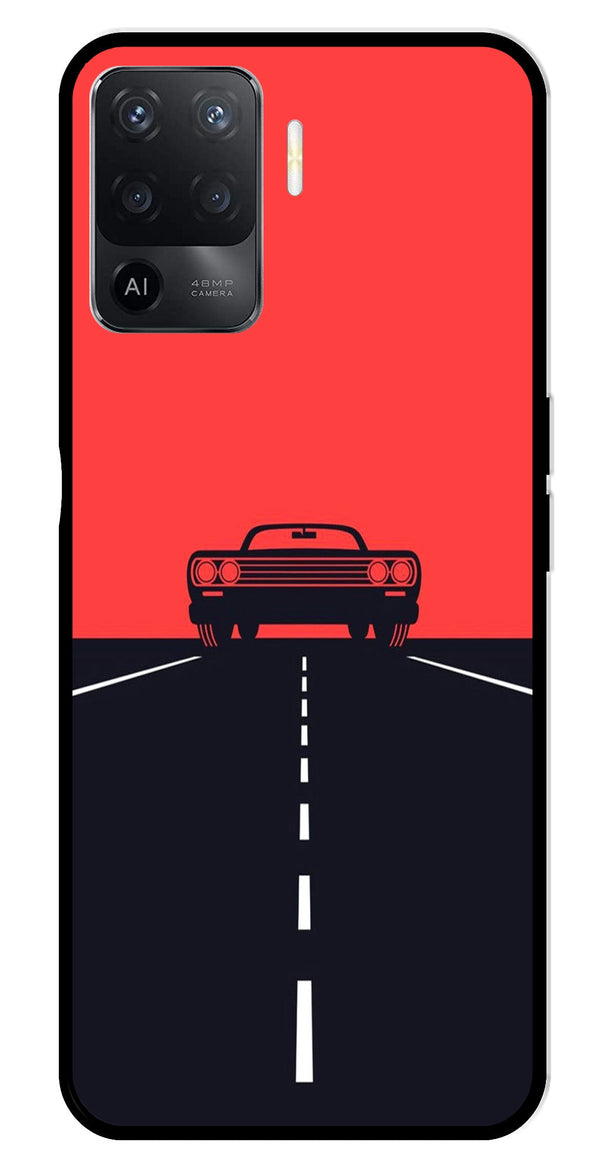 Car Lover Metal Mobile Case for Oppo F19 Pro   (Design No -21)